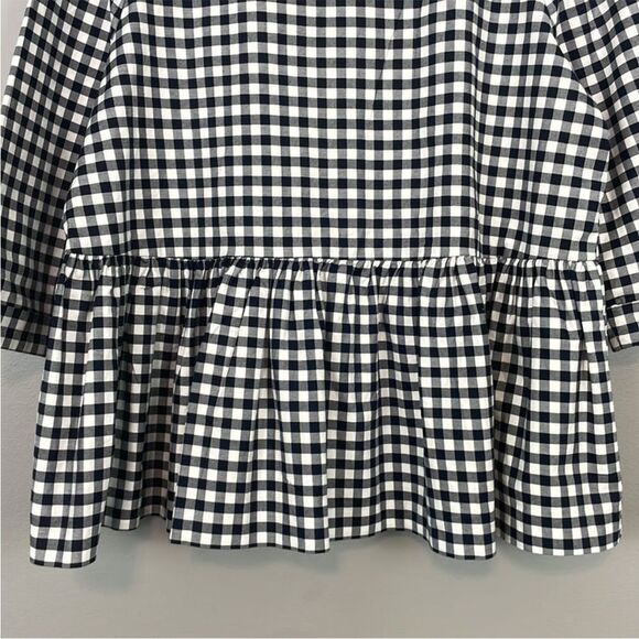 Victoria Beckham for Target Navy Blue and White Gingham Peplum Blouse. Size S - Picture 9 of 13